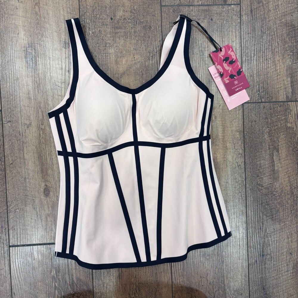 Honeylove Boldness Tank Compression Sculpting Shapewear Womens L Blush Black NWT - Picture 2 of 7